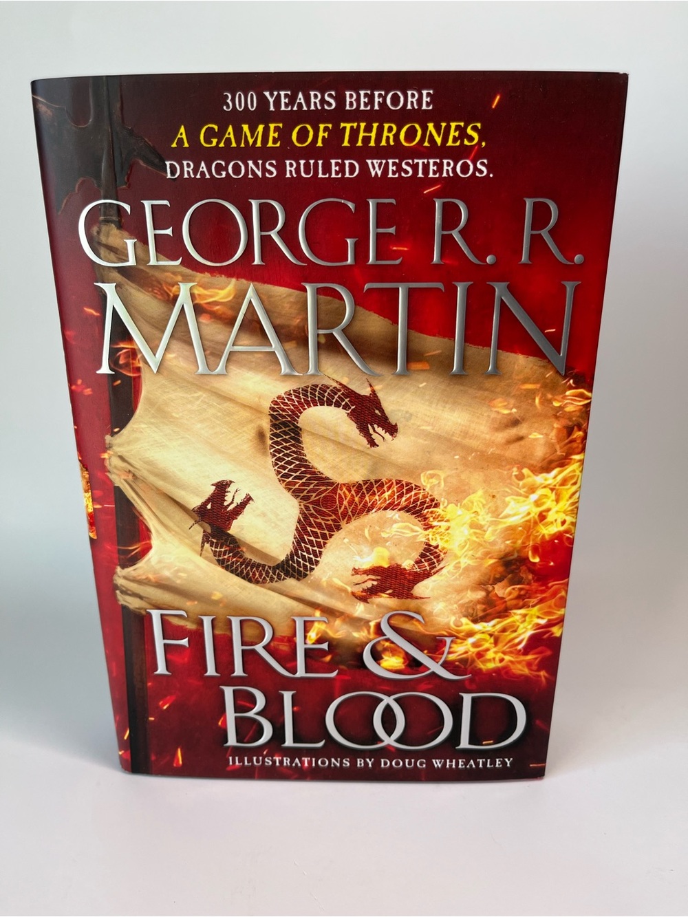 George R.R. Martin "Fire & Blood" Hardcover — Red & Gold Dragon Cover